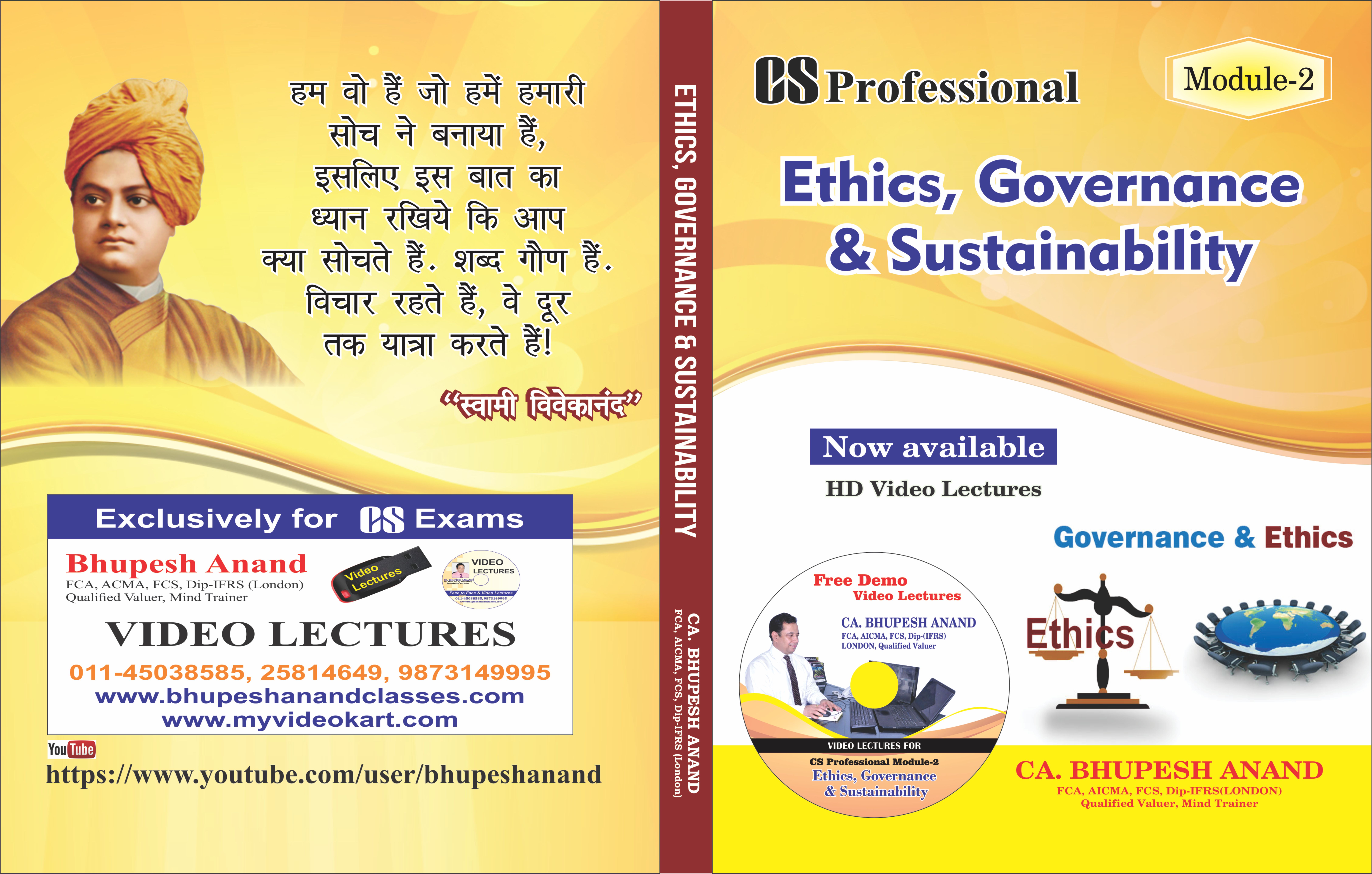 CS Prof. Ethics, Governance and Sustainability Book By CA Bhupesh Anand